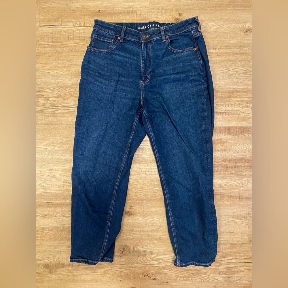 Dark Wash American Eagle High Rise Mom Jeans